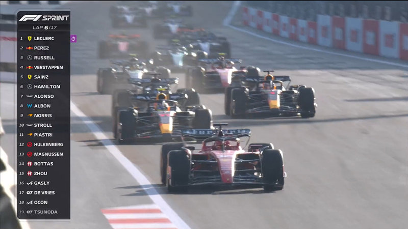 F1比赛中，只允许车手一次变线进行防守。